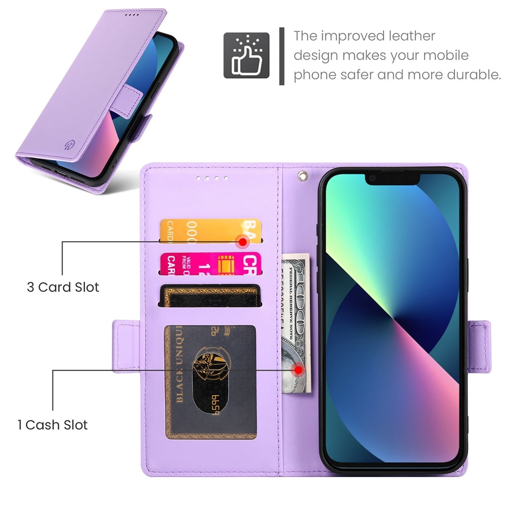 iPhone 13 mini Wallet Case - Luxury Magnetic PU Leather Flip Cover with Card Slots, Stand & Shockproof Protection