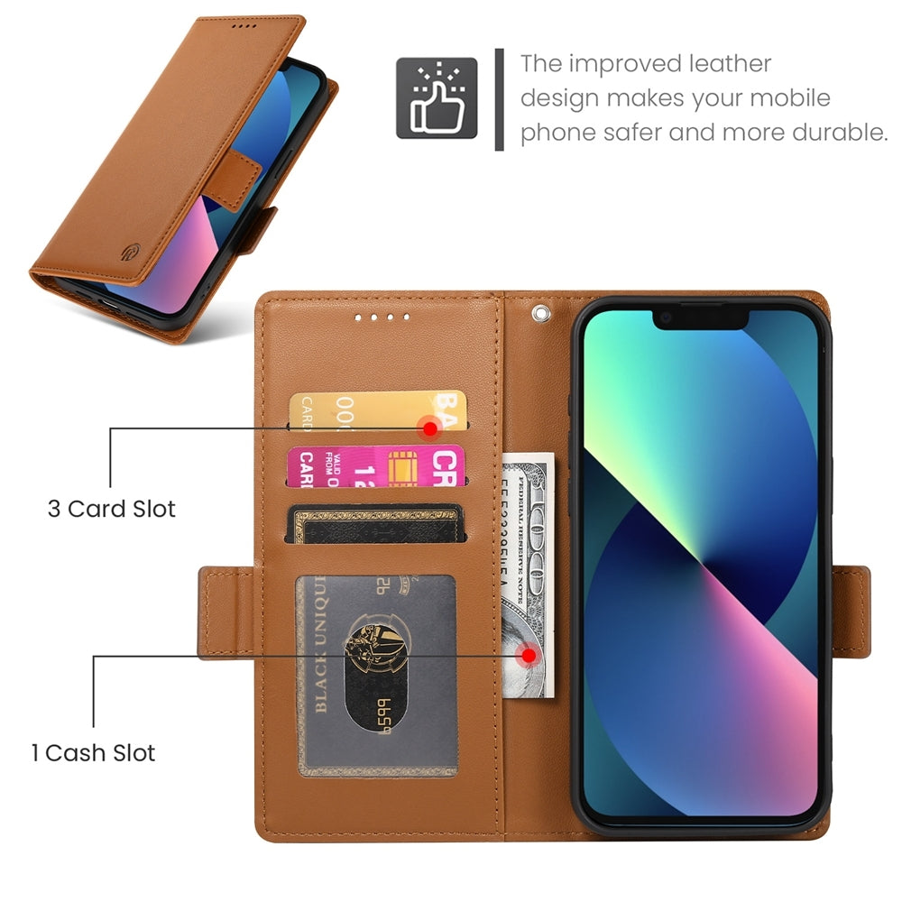 iPhone 13 mini Wallet Case - Luxury Magnetic PU Leather Flip Cover with Card Slots, Stand & Shockproof Protection