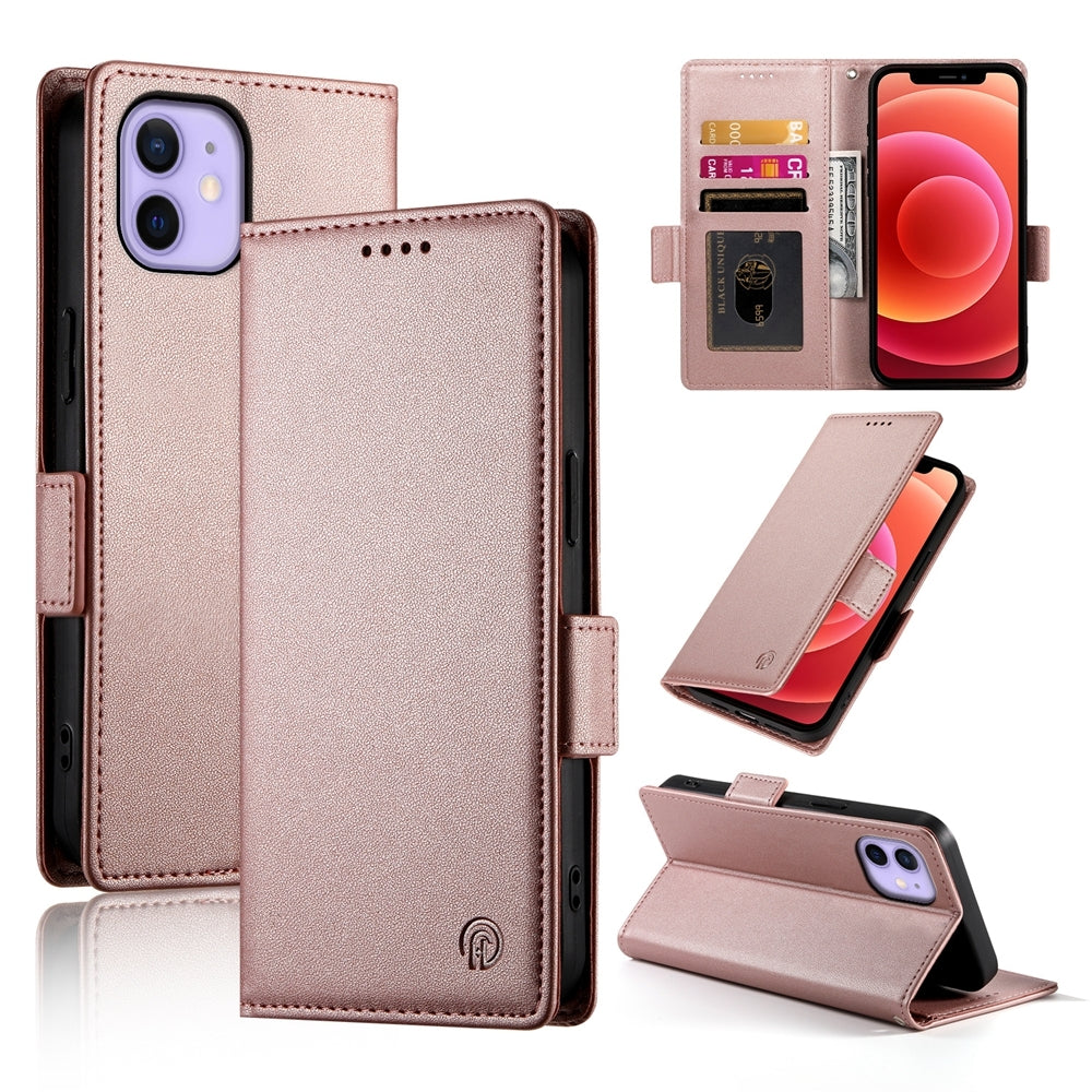iPhone 12/12 Pro Wallet Case - Luxury Magnetic PU Leather Flip Cover with Card Slots, Stand & Shockproof Protection