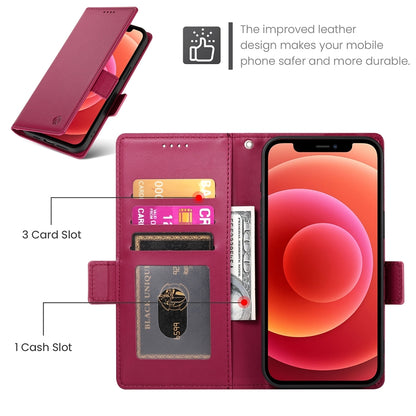 iPhone 12/12 Pro Wallet Case - Luxury Magnetic PU Leather Flip Cover with Card Slots, Stand & Shockproof Protection