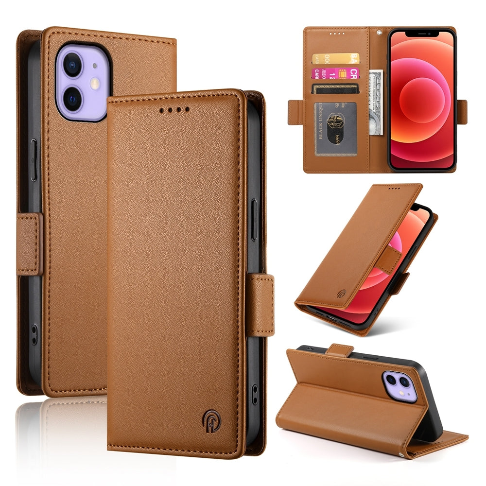iPhone 12/12 Pro Wallet Case - Luxury Magnetic PU Leather Flip Cover with Card Slots, Stand & Shockproof Protection