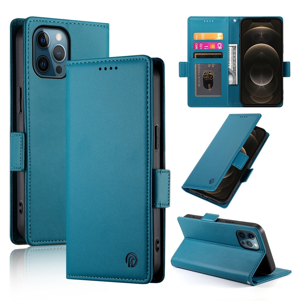 iPhone 12 Pro Max Wallet Case - Luxury Magnetic PU Leather Flip Cover with Card Slots, Stand & Shockproof Protection