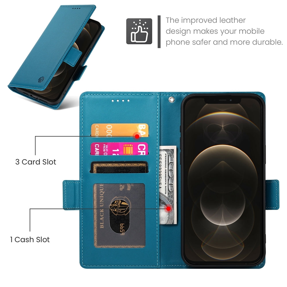 iPhone 12 Pro Max Wallet Case - Luxury Magnetic PU Leather Flip Cover with Card Slots, Stand & Shockproof Protection