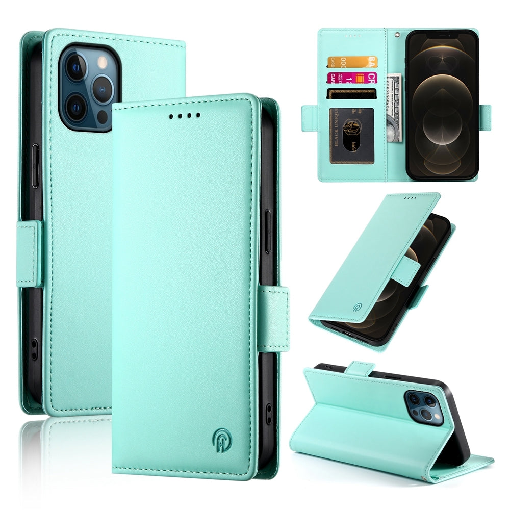 iPhone 12 Pro Max Wallet Case - Luxury Magnetic PU Leather Flip Cover with Card Slots, Stand & Shockproof Protection