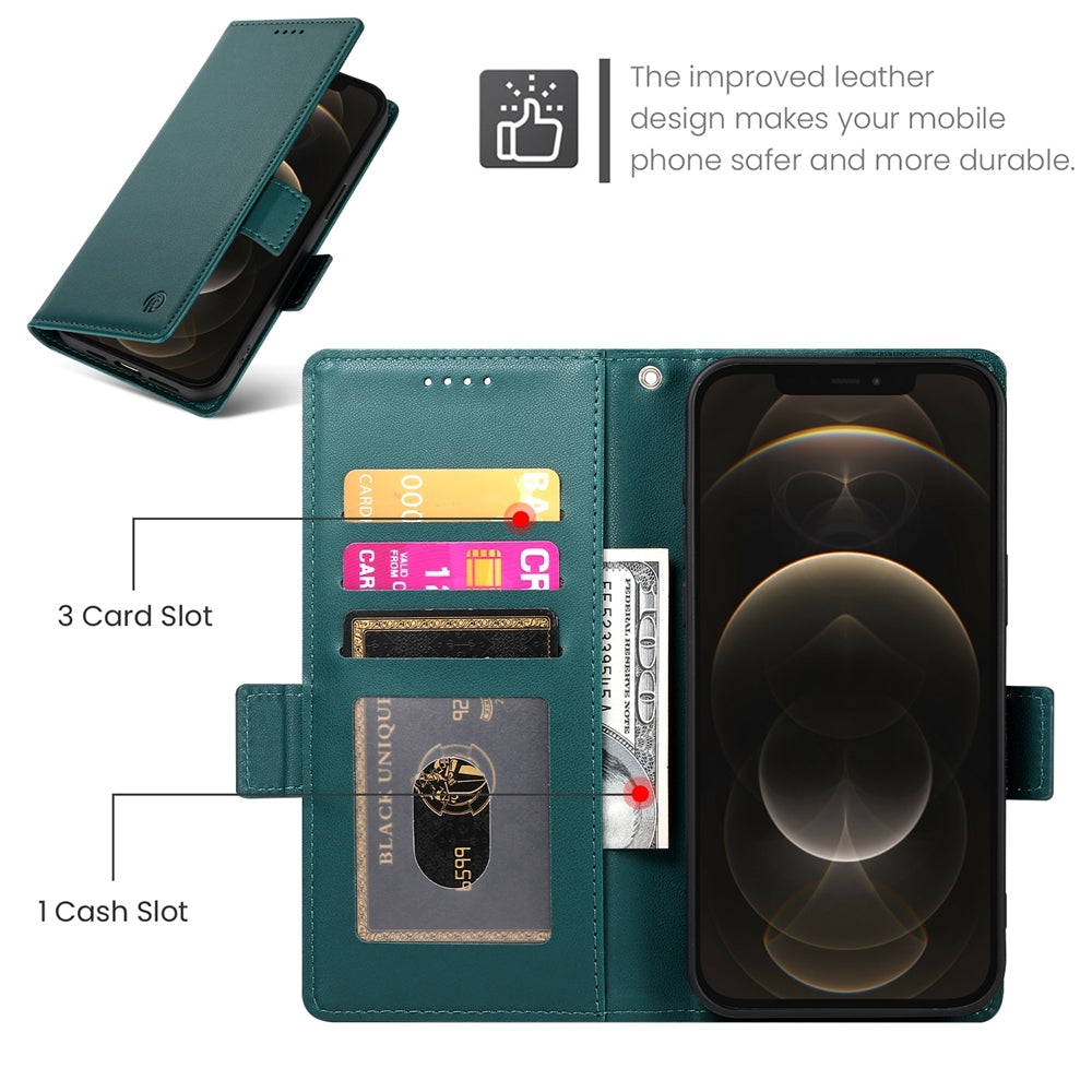 iPhone 12 Pro Max Wallet Case - Luxury Magnetic PU Leather Flip Cover with Card Slots, Stand & Shockproof Protection