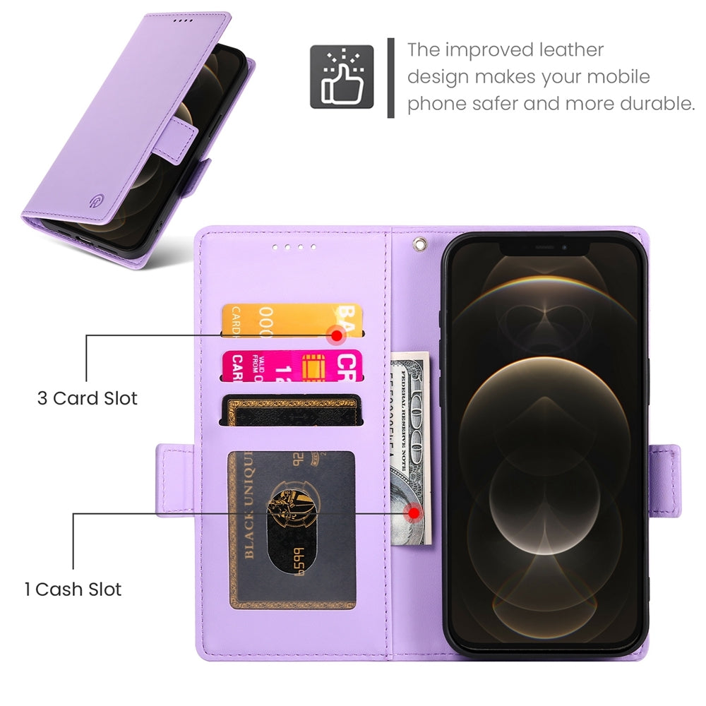 iPhone 12 Pro Max Wallet Case - Luxury Magnetic PU Leather Flip Cover with Card Slots, Stand & Shockproof Protection