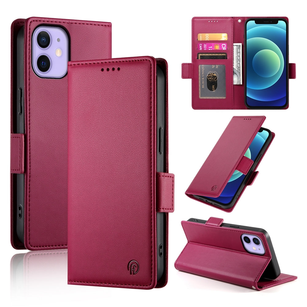 iPhone 12 mini Wallet Case - Luxury Magnetic PU Leather Flip Cover with Card Slots, Stand & Shockproof Protection