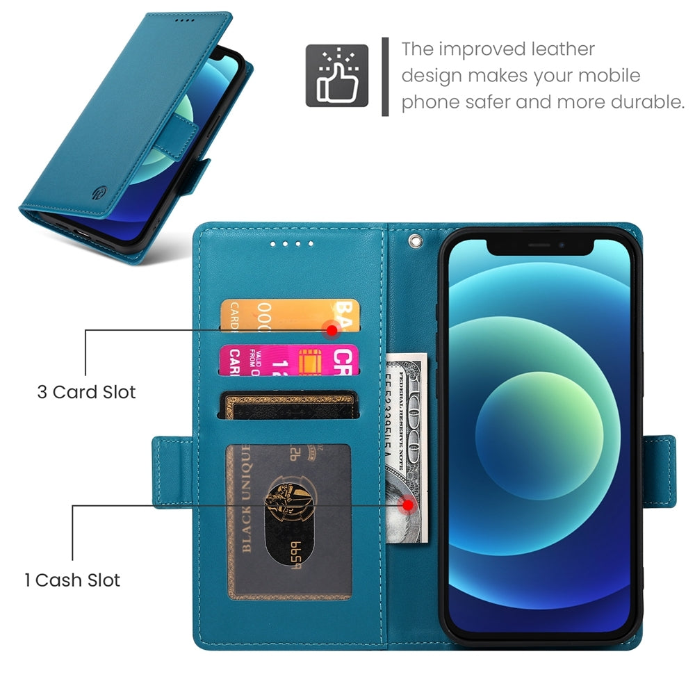 iPhone 12 mini Wallet Case - Luxury Magnetic PU Leather Flip Cover with Card Slots, Stand & Shockproof Protection