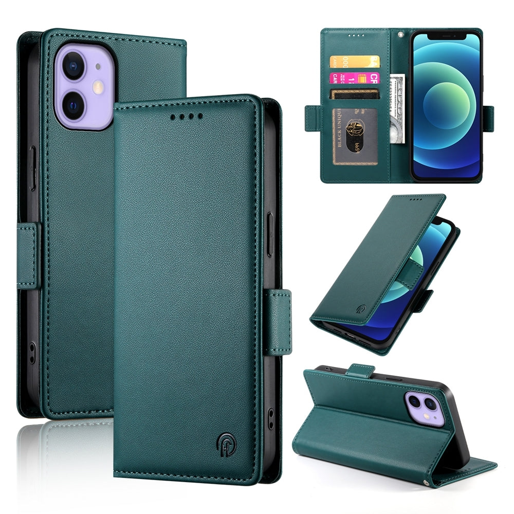 iPhone 12 mini Wallet Case - Luxury Magnetic PU Leather Flip Cover with Card Slots, Stand & Shockproof Protection