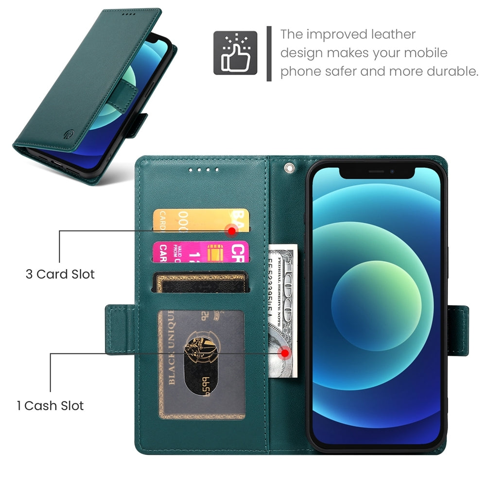 iPhone 12 mini Wallet Case - Luxury Magnetic PU Leather Flip Cover with Card Slots, Stand & Shockproof Protection