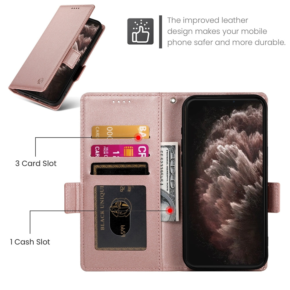 iPhone 11 Pro Max Wallet Case - Luxury Magnetic PU Leather Flip Cover with Card Slots, Stand & Shockproof Protection