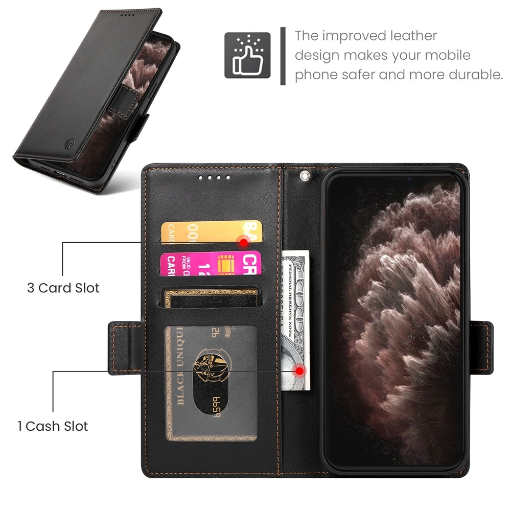 iPhone 11 Pro Max Wallet Case - Luxury Magnetic PU Leather Flip Cover with Card Slots, Stand & Shockproof Protection