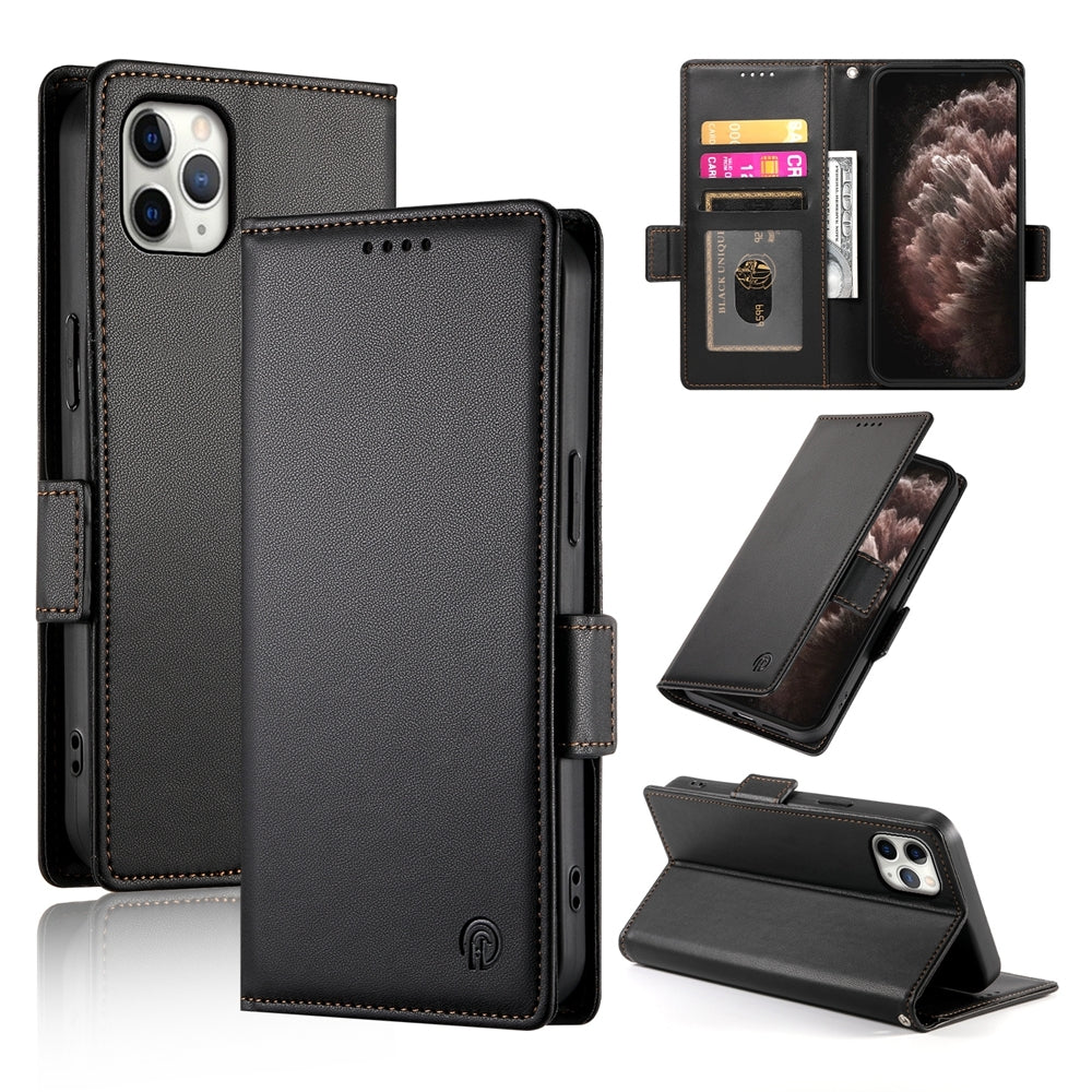 iPhone 11 Pro Max Wallet Case - Luxury Magnetic PU Leather Flip Cover with Card Slots, Stand & Shockproof Protection