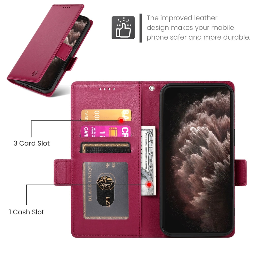iPhone 11 Pro Max Wallet Case - Luxury Magnetic PU Leather Flip Cover with Card Slots, Stand & Shockproof Protection