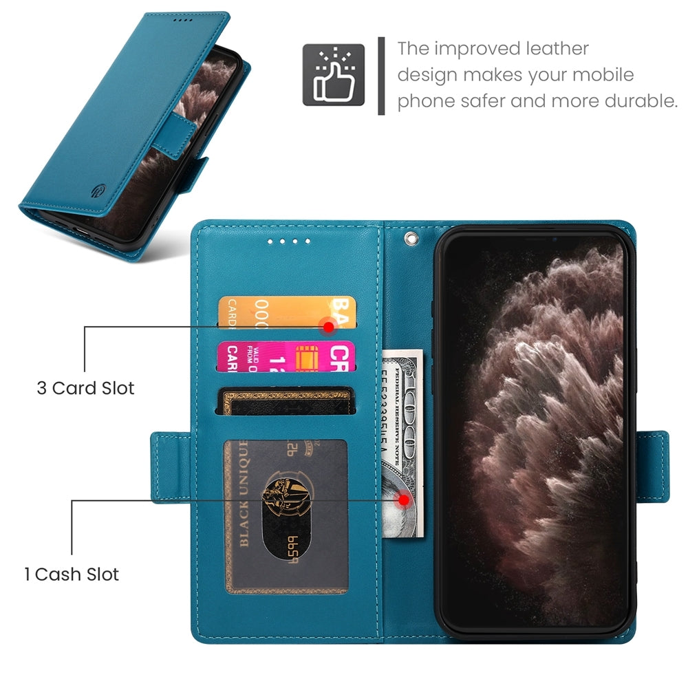 iPhone 11 Pro Max Wallet Case - Luxury Magnetic PU Leather Flip Cover with Card Slots, Stand & Shockproof Protection