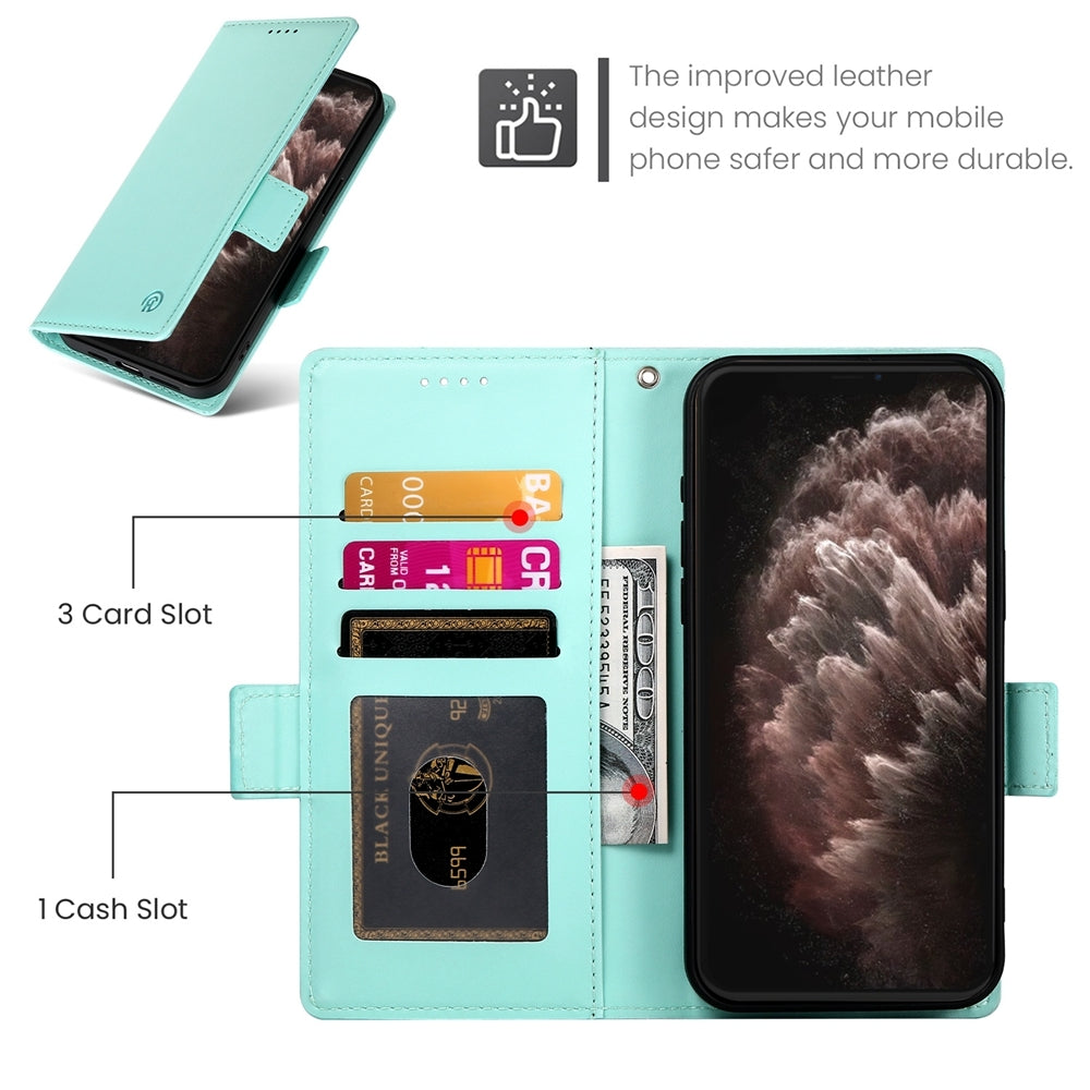 iPhone 11 Pro Max Wallet Case - Luxury Magnetic PU Leather Flip Cover with Card Slots, Stand & Shockproof Protection