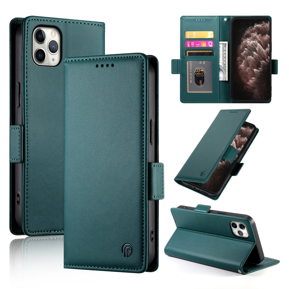 iPhone 11 Pro Max Wallet Case - Luxury Magnetic PU Leather Flip Cover with Card Slots, Stand & Shockproof Protection