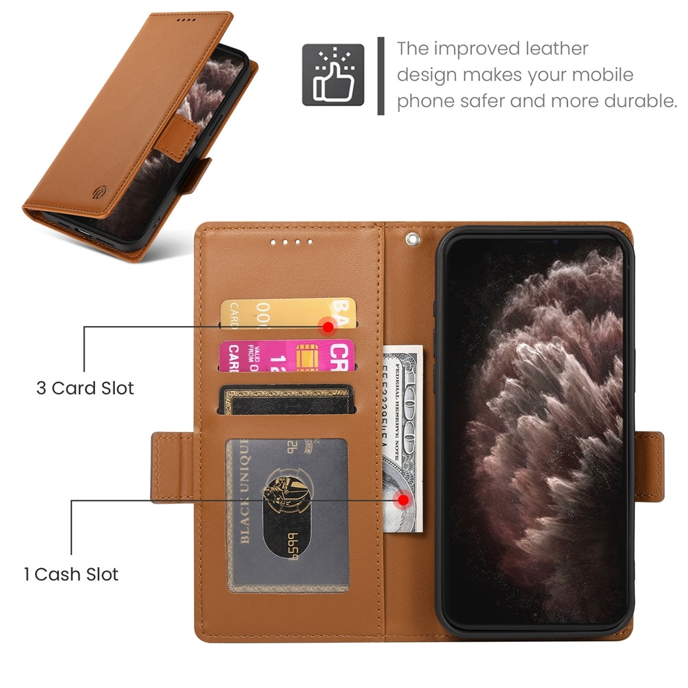 iPhone 11 Pro Max Wallet Case - Luxury Magnetic PU Leather Flip Cover with Card Slots, Stand & Shockproof Protection