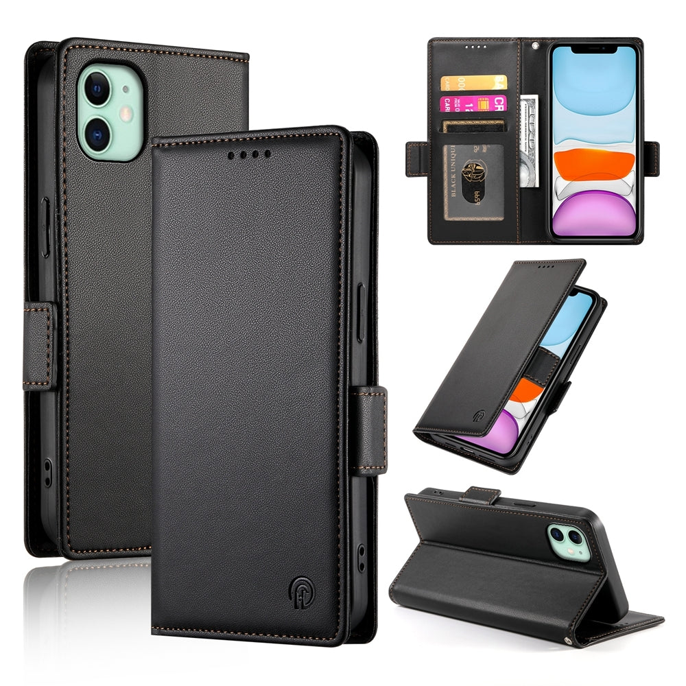 iPhone 11 Wallet Case - Luxury Magnetic PU Leather Flip Cover with Card Slots, Stand & Shockproof Protection