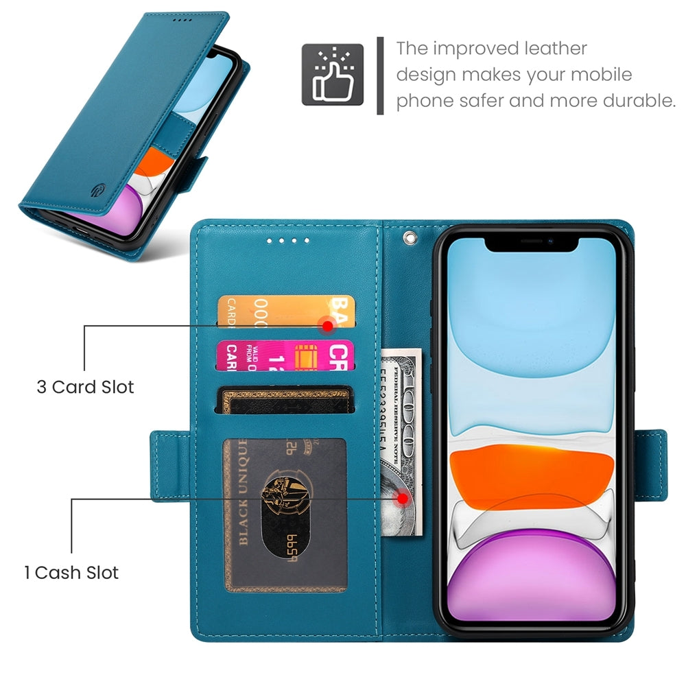 iPhone 11 Wallet Case - Luxury Magnetic PU Leather Flip Cover with Card Slots, Stand & Shockproof Protection