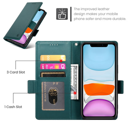 iPhone 11 Wallet Case - Luxury Magnetic PU Leather Flip Cover with Card Slots, Stand & Shockproof Protection
