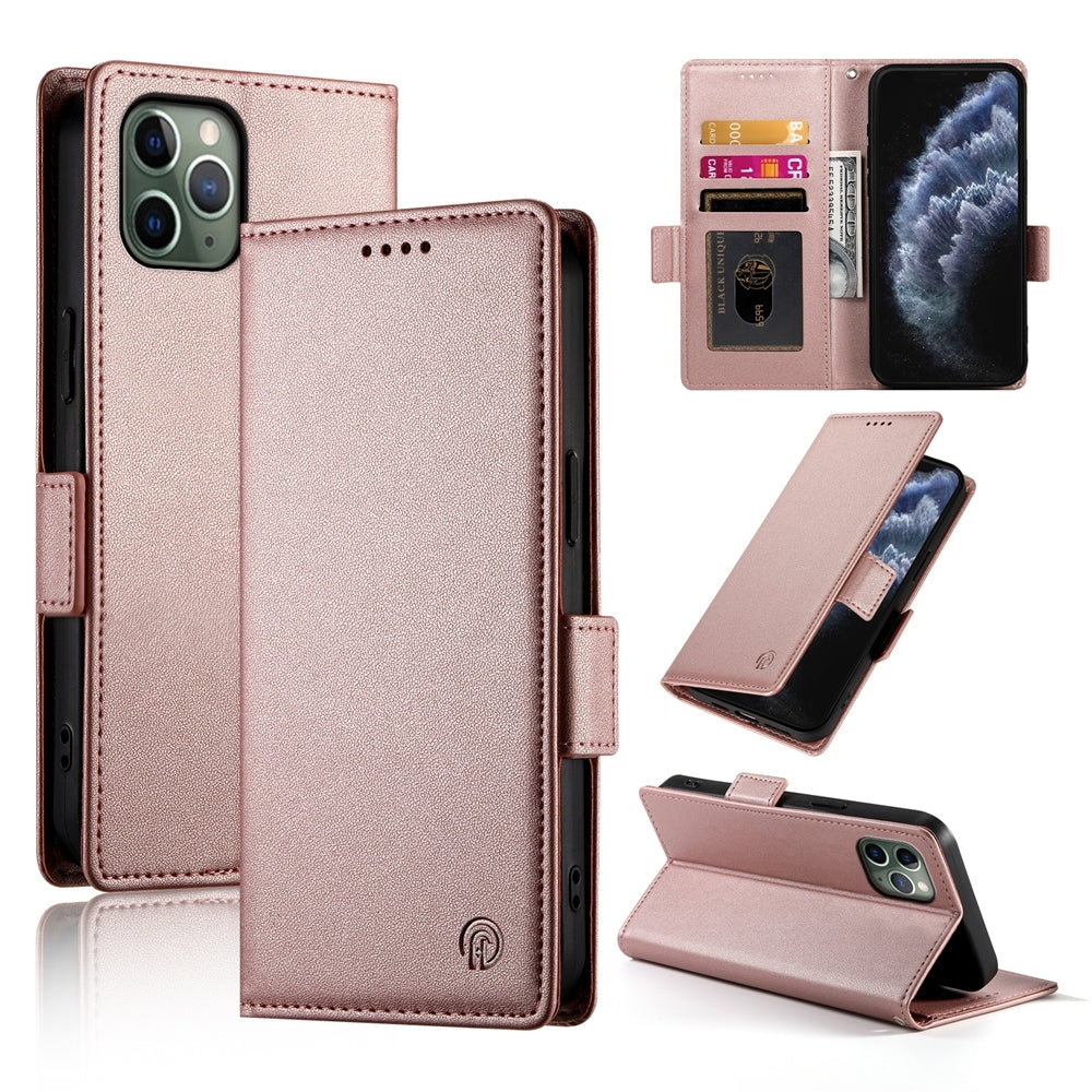 iPhone 11 Pro Wallet Case - Luxury Magnetic PU Leather Flip Cover with Card Slots, Stand & Shockproof Protection