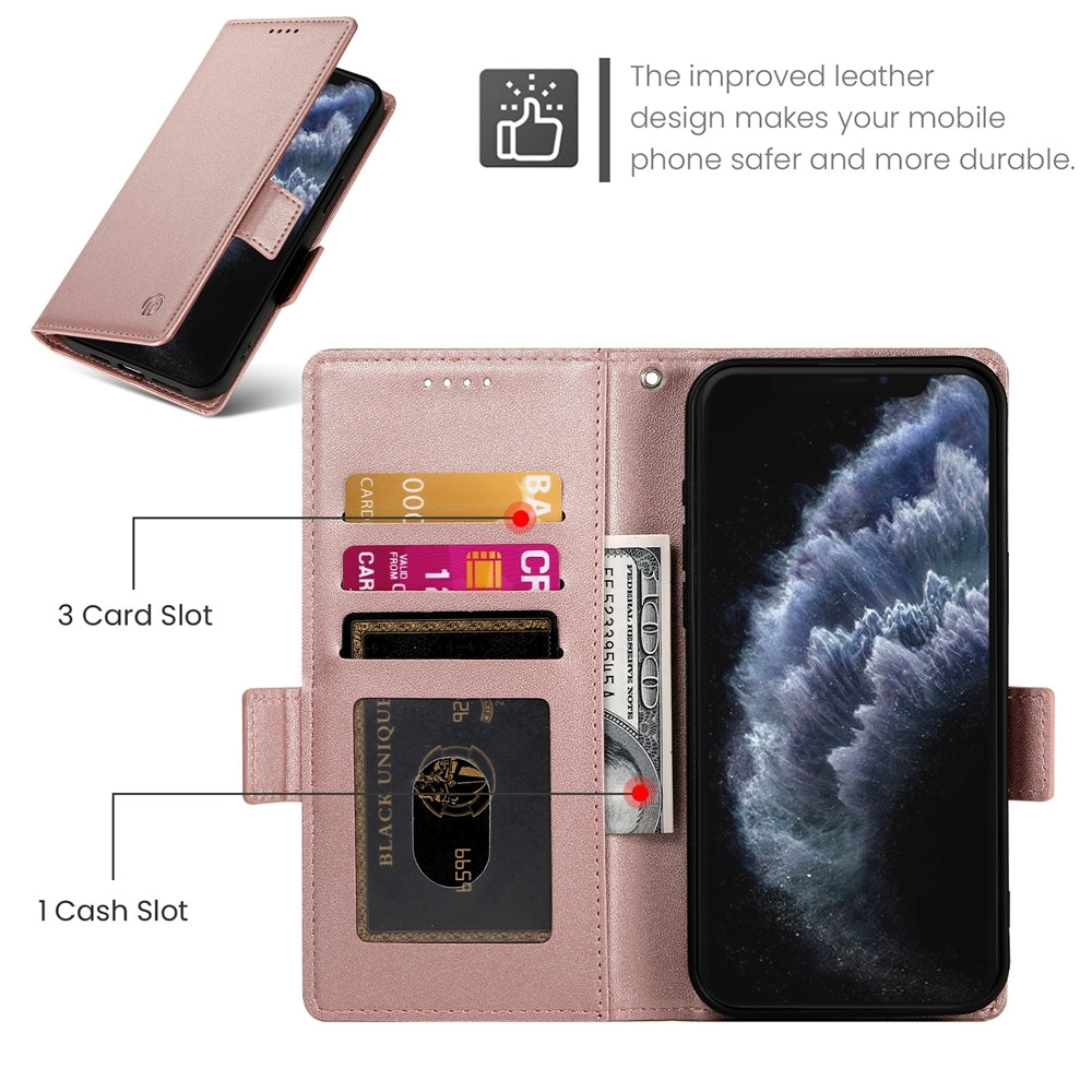 iPhone 11 Pro Wallet Case - Luxury Magnetic PU Leather Flip Cover with Card Slots, Stand & Shockproof Protection