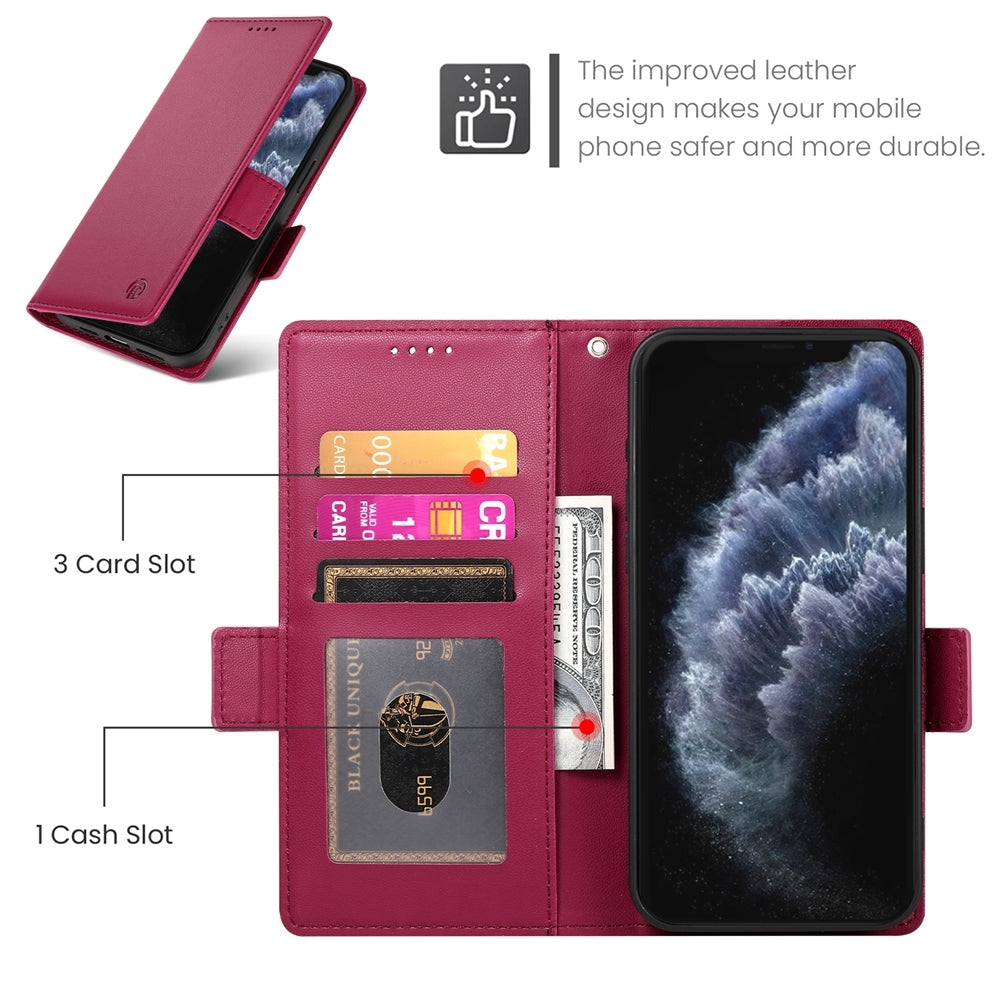 iPhone 11 Pro Wallet Case - Luxury Magnetic PU Leather Flip Cover with Card Slots, Stand & Shockproof Protection