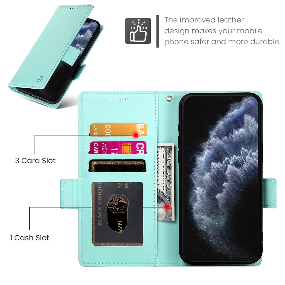 iPhone 11 Pro Wallet Case - Luxury Magnetic PU Leather Flip Cover with Card Slots, Stand & Shockproof Protection