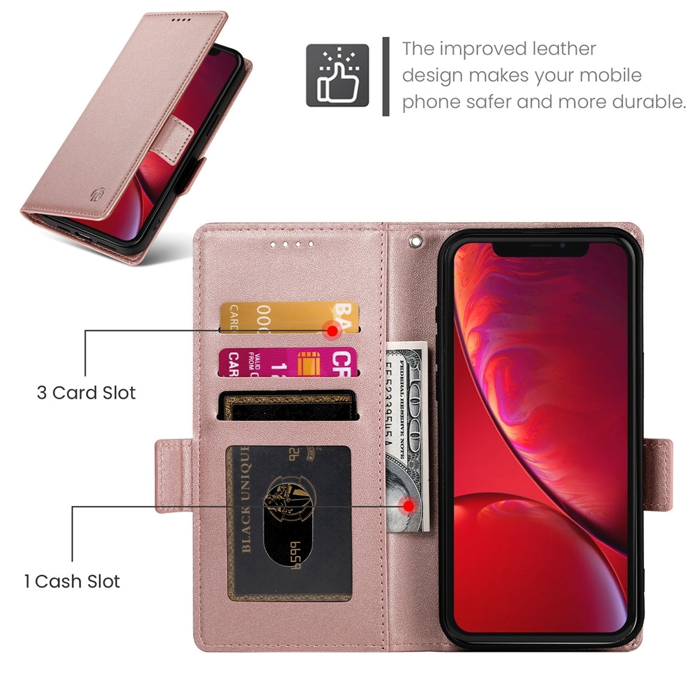 iPhone X/XS Wallet Case - Luxury Magnetic PU Leather Flip Cover with Card Slots, Stand & Shockproof Protection