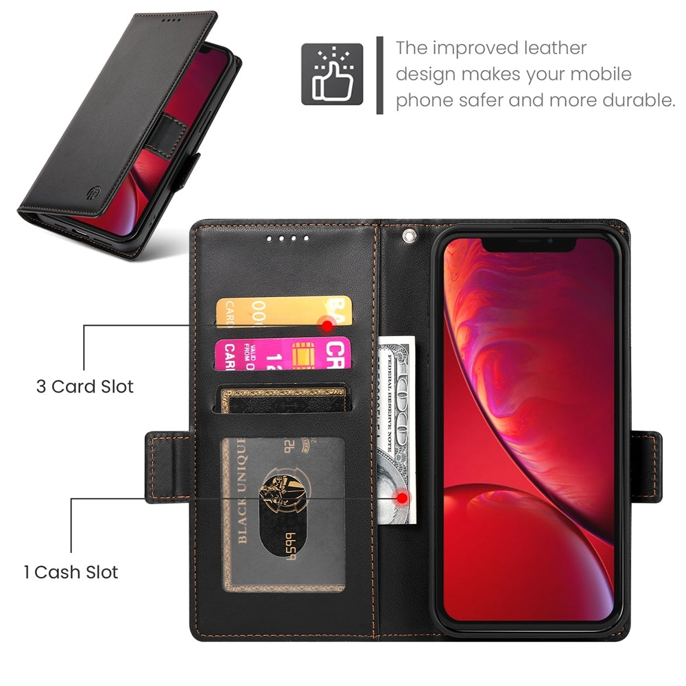 iPhone X/XS Wallet Case - Luxury Magnetic PU Leather Flip Cover with Card Slots, Stand & Shockproof Protection