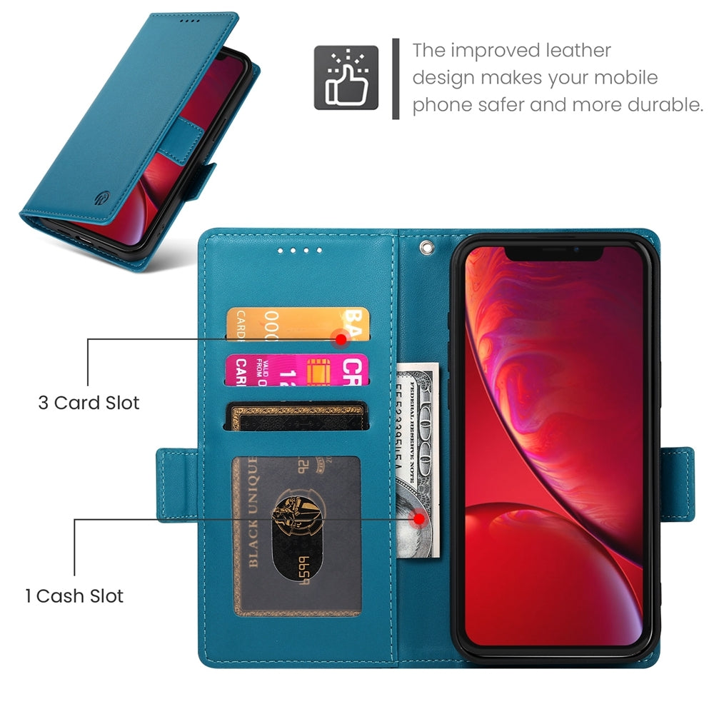 iPhone X/XS Wallet Case - Luxury Magnetic PU Leather Flip Cover with Card Slots, Stand & Shockproof Protection