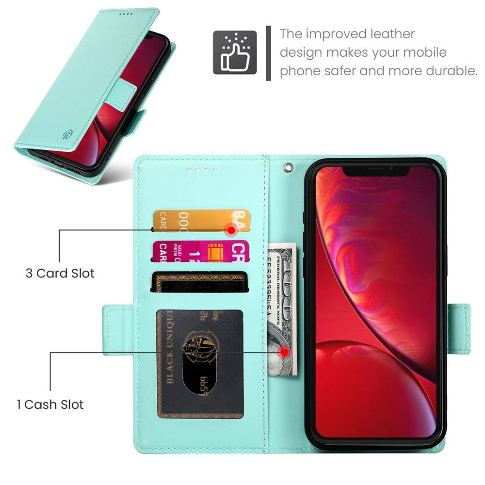 iPhone X/XS Wallet Case - Luxury Magnetic PU Leather Flip Cover with Card Slots, Stand & Shockproof Protection