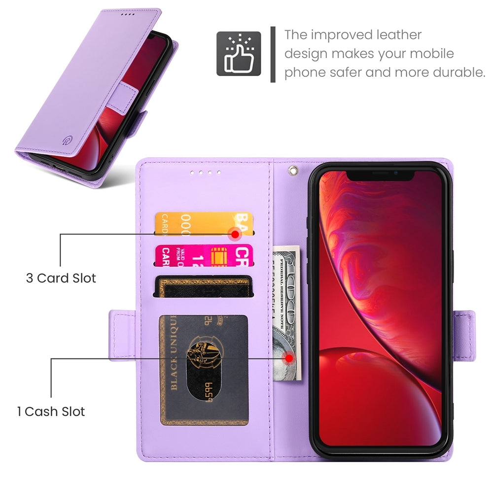 iPhone X/XS Wallet Case - Luxury Magnetic PU Leather Flip Cover with Card Slots, Stand & Shockproof Protection