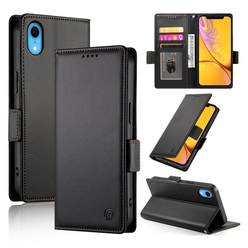 iPhone XR Wallet Case - Luxury Magnetic PU Leather Flip Cover with Card Slots, Stand & Shockproof Protection