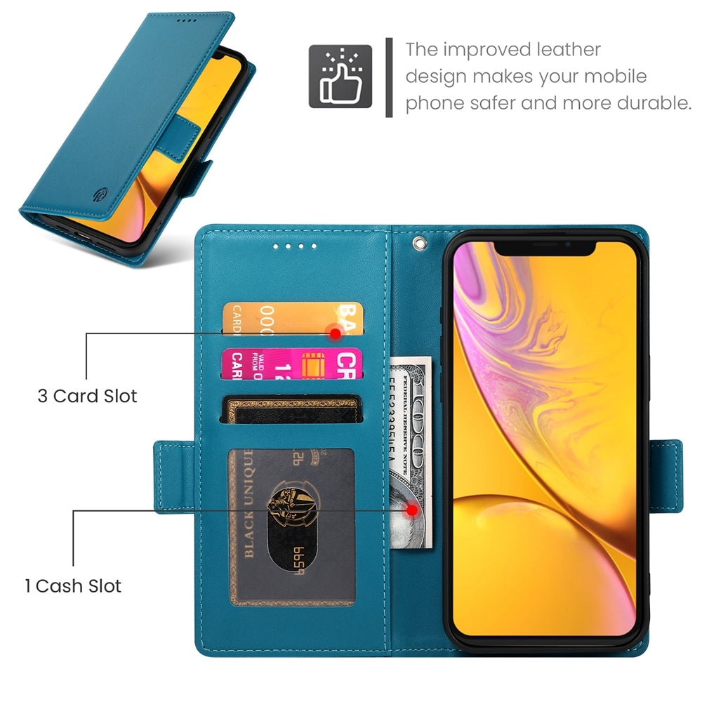 iPhone XR Wallet Case - Luxury Magnetic PU Leather Flip Cover with Card Slots, Stand & Shockproof Protection