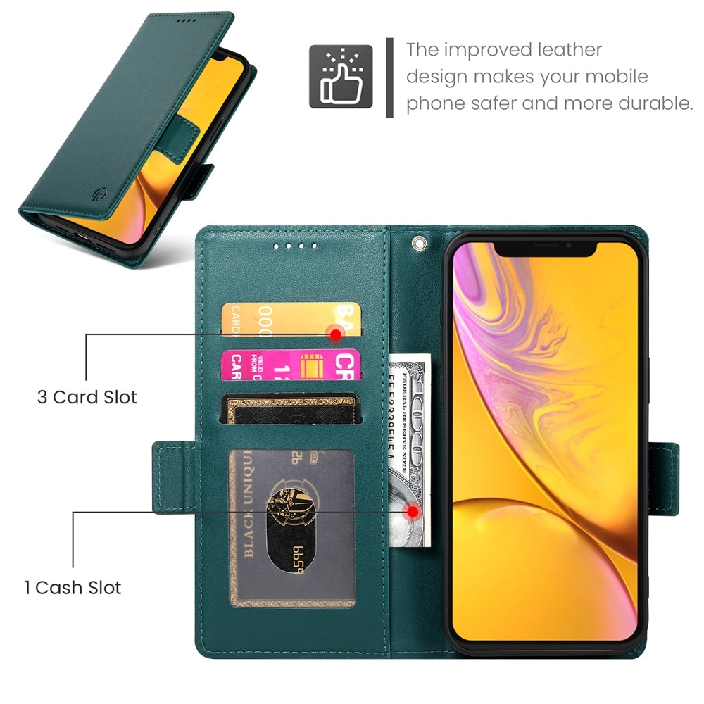 iPhone XR Wallet Case - Luxury Magnetic PU Leather Flip Cover with Card Slots, Stand & Shockproof Protection