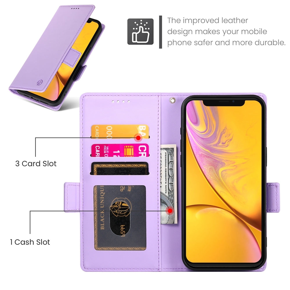 iPhone XR Wallet Case - Luxury Magnetic PU Leather Flip Cover with Card Slots, Stand & Shockproof Protection