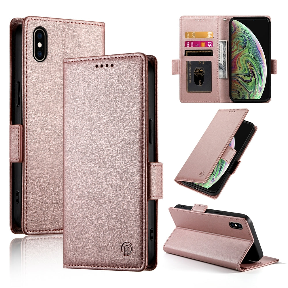 iPhone XS Max Wallet Case - Luxury Magnetic PU Leather Flip Cover with Card Slots, Stand & Shockproof Protection