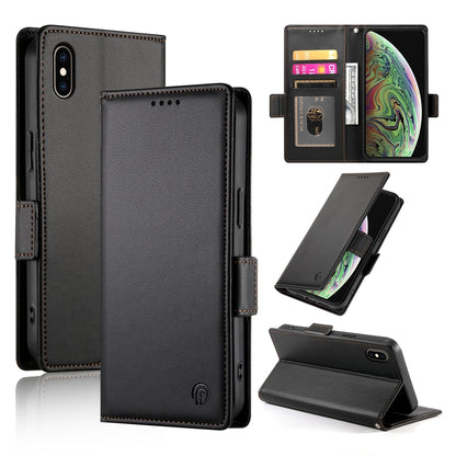 iPhone XS Max Wallet Case - Luxury Magnetic PU Leather Flip Cover with Card Slots, Stand & Shockproof Protection