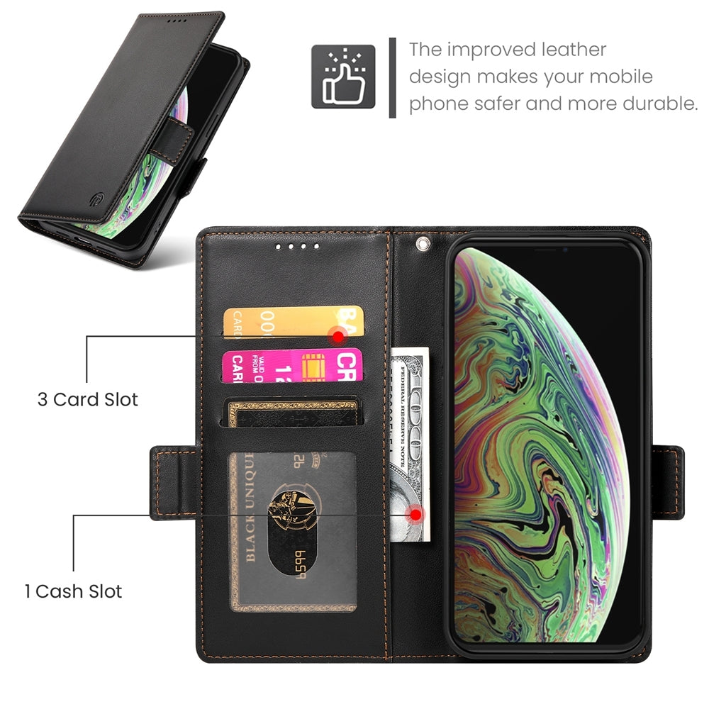 iPhone XS Max Wallet Case - Luxury Magnetic PU Leather Flip Cover with Card Slots, Stand & Shockproof Protection