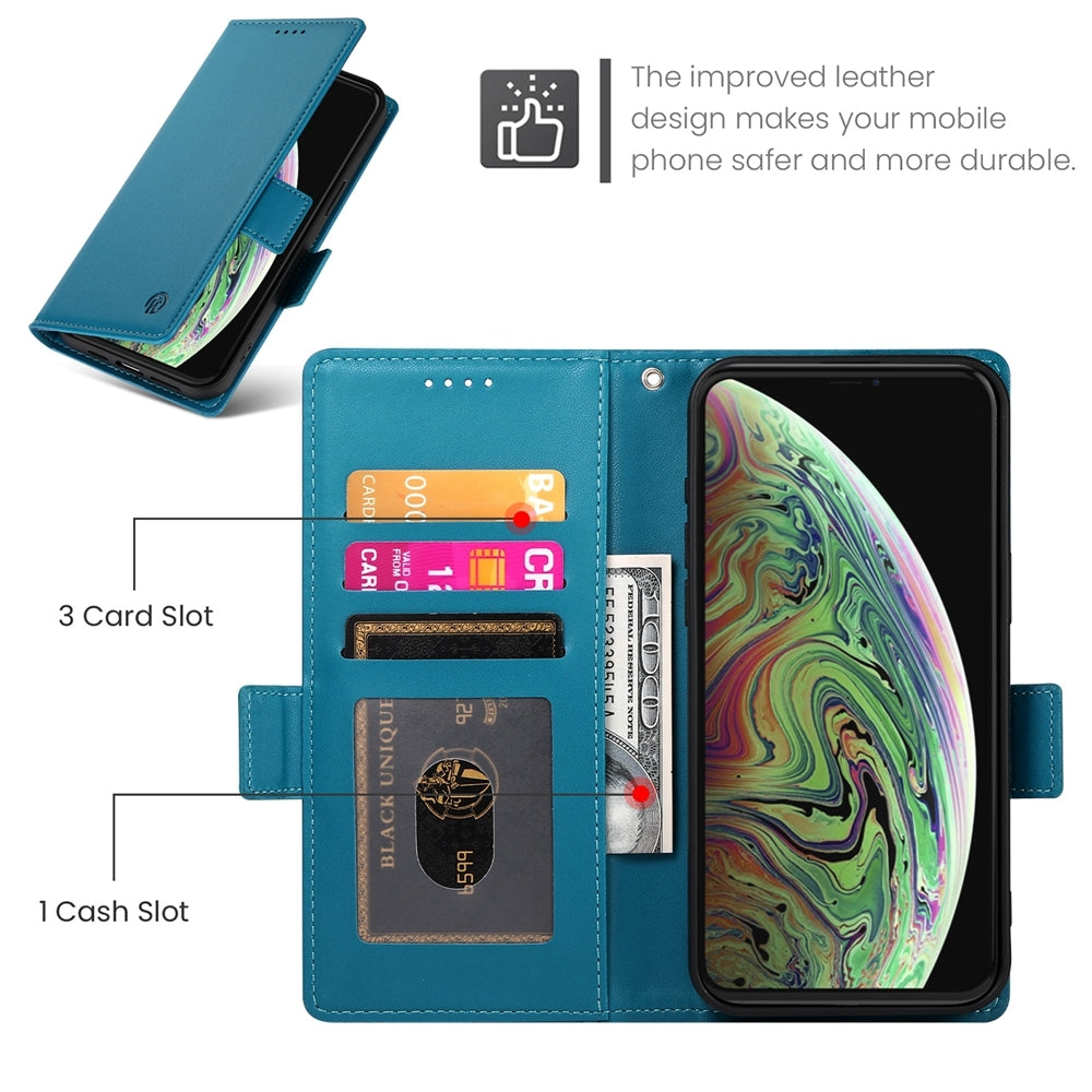 iPhone XS Max Wallet Case - Luxury Magnetic PU Leather Flip Cover with Card Slots, Stand & Shockproof Protection
