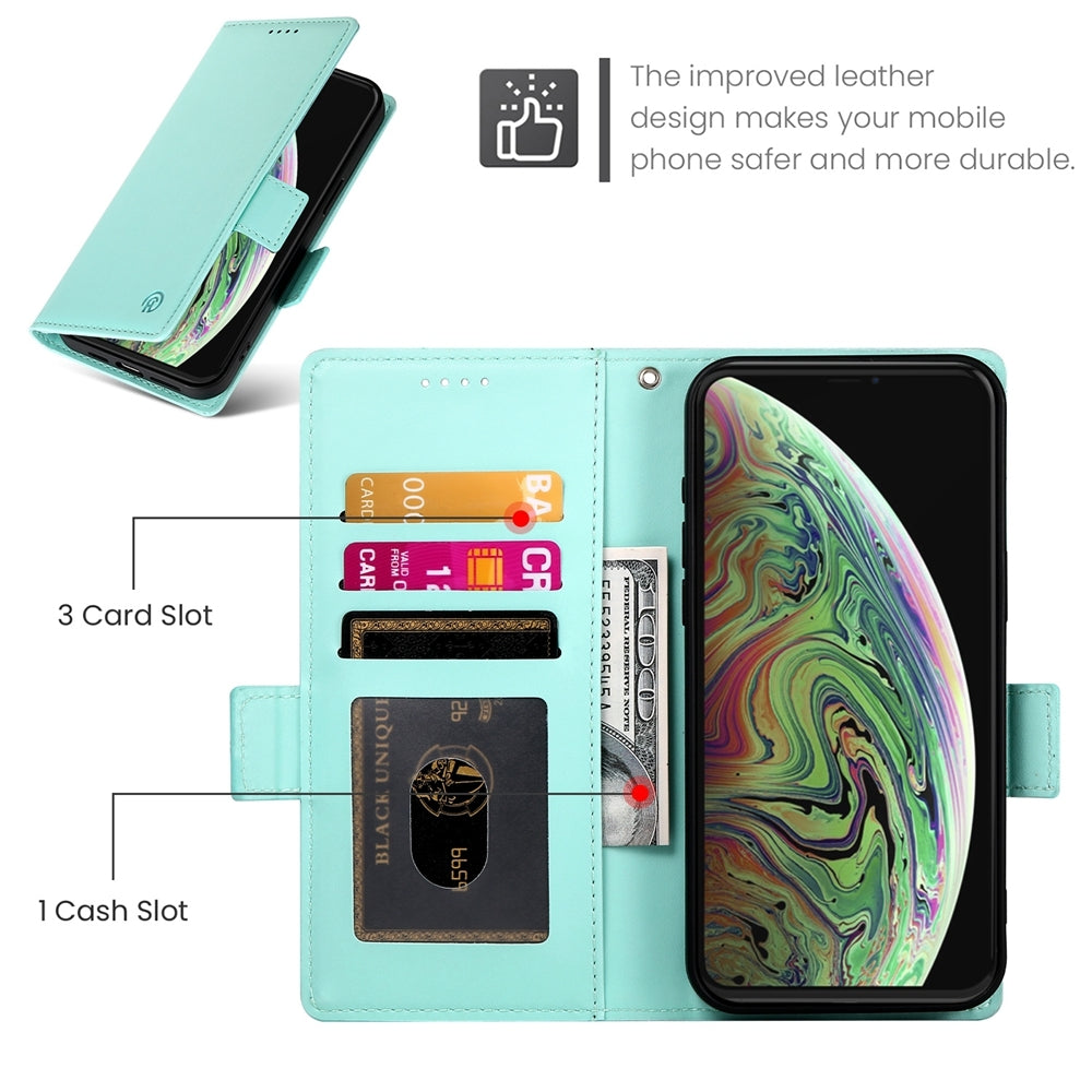 iPhone XS Max Wallet Case - Luxury Magnetic PU Leather Flip Cover with Card Slots, Stand & Shockproof Protection