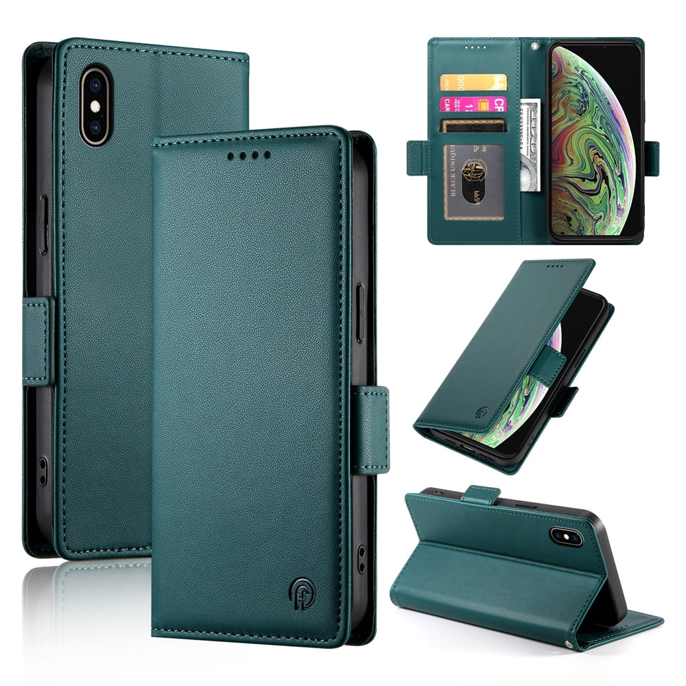 iPhone XS Max Wallet Case - Luxury Magnetic PU Leather Flip Cover with Card Slots, Stand & Shockproof Protection