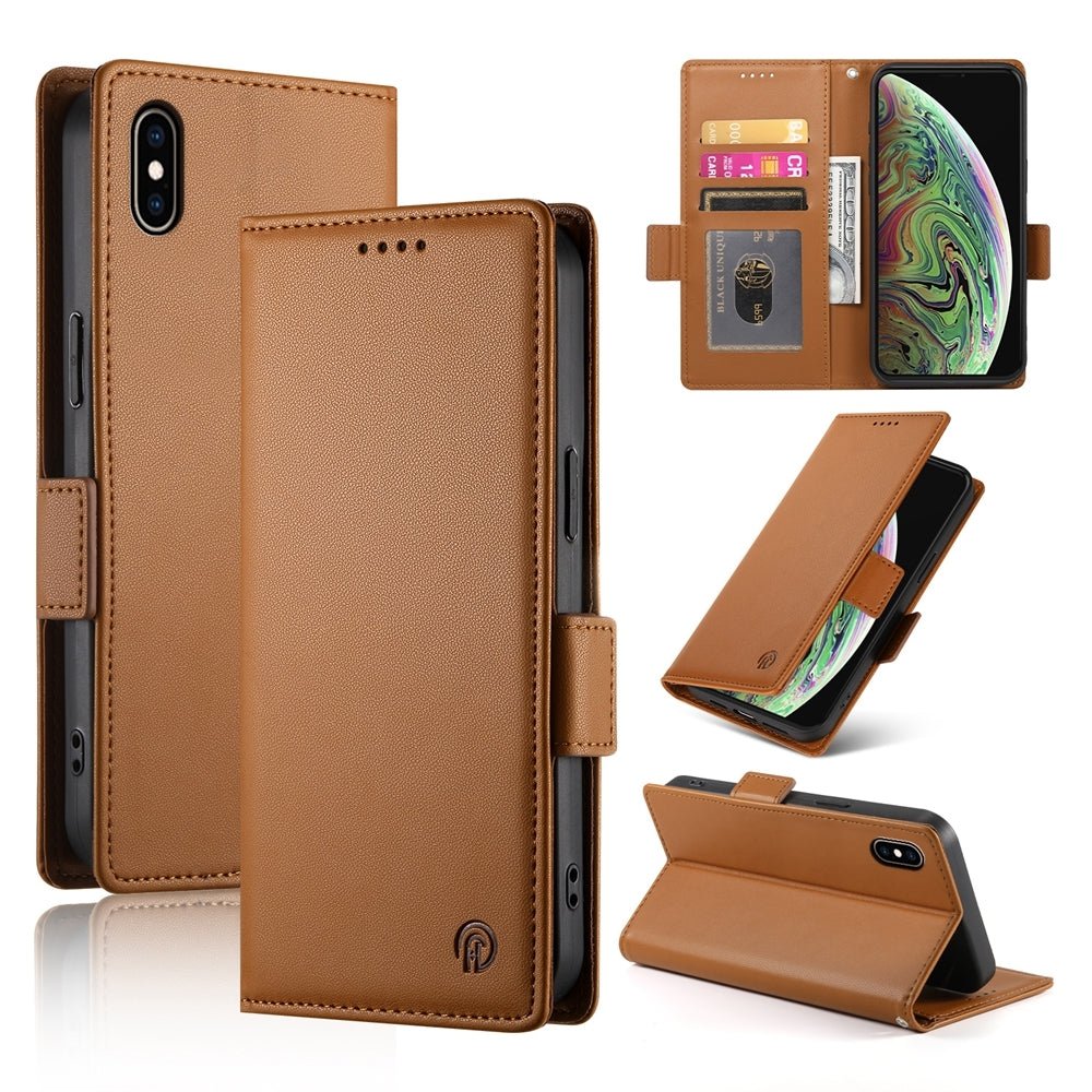 iPhone XS Max Wallet Case - Luxury Magnetic PU Leather Flip Cover with Card Slots, Stand & Shockproof Protection