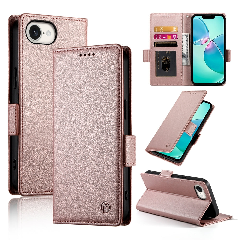 iPhone SE 2024 Wallet Case - Luxury Magnetic PU Leather Flip Cover with Card Slots, Stand & Shockproof Protection