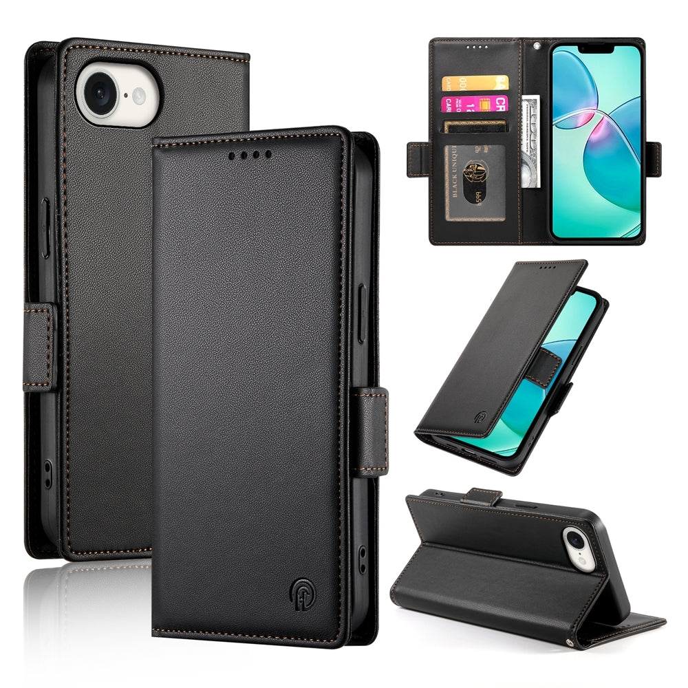 iPhone SE 2024 Wallet Case - Luxury Magnetic PU Leather Flip Cover with Card Slots, Stand & Shockproof Protection