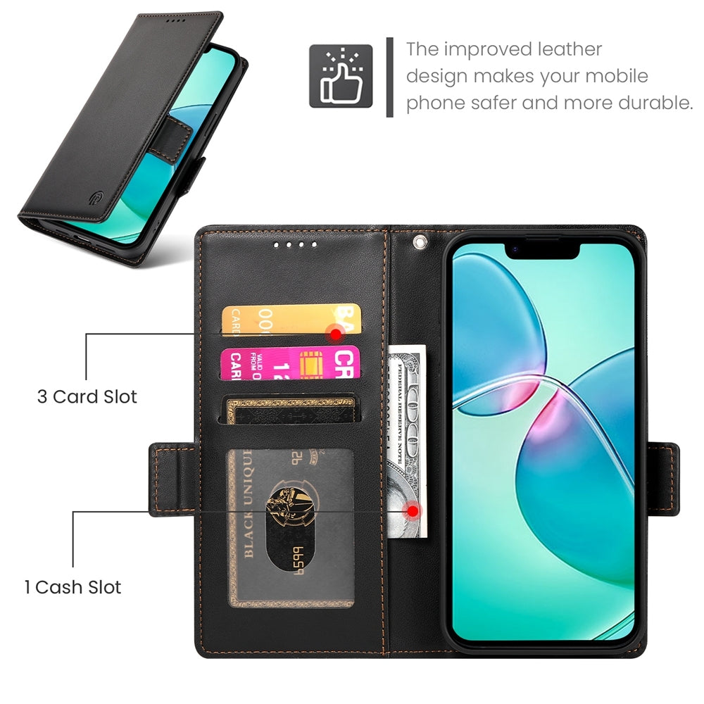 iPhone SE 2024 Wallet Case - Luxury Magnetic PU Leather Flip Cover with Card Slots, Stand & Shockproof Protection