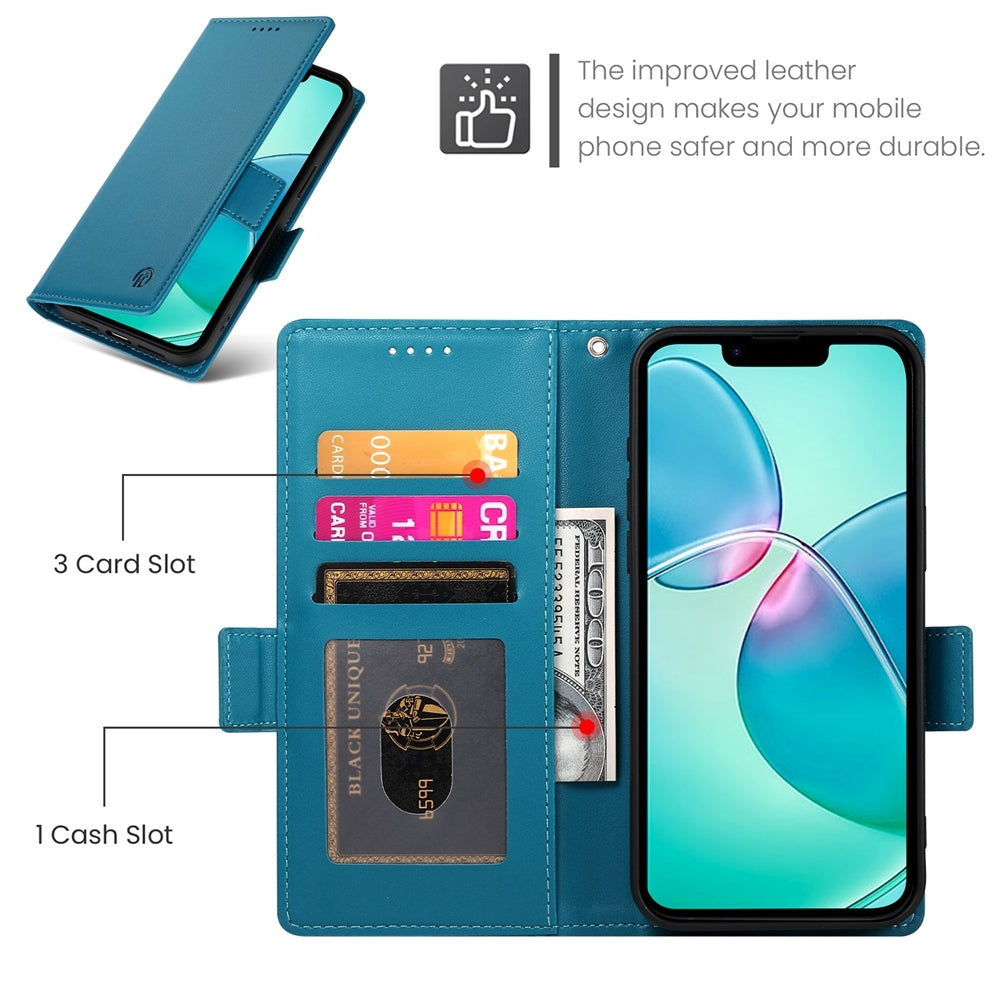 iPhone SE 2024 Wallet Case - Luxury Magnetic PU Leather Flip Cover with Card Slots, Stand & Shockproof Protection