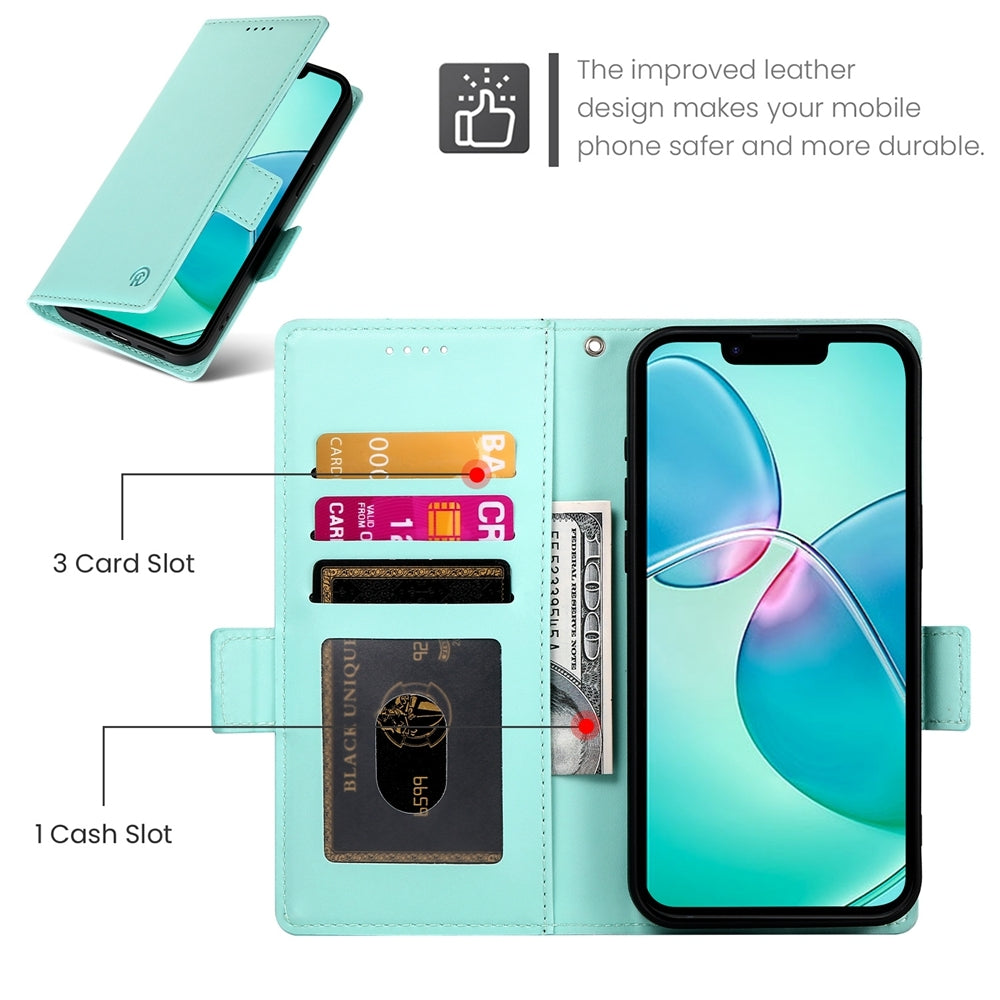 iPhone SE 2024 Wallet Case - Luxury Magnetic PU Leather Flip Cover with Card Slots, Stand & Shockproof Protection